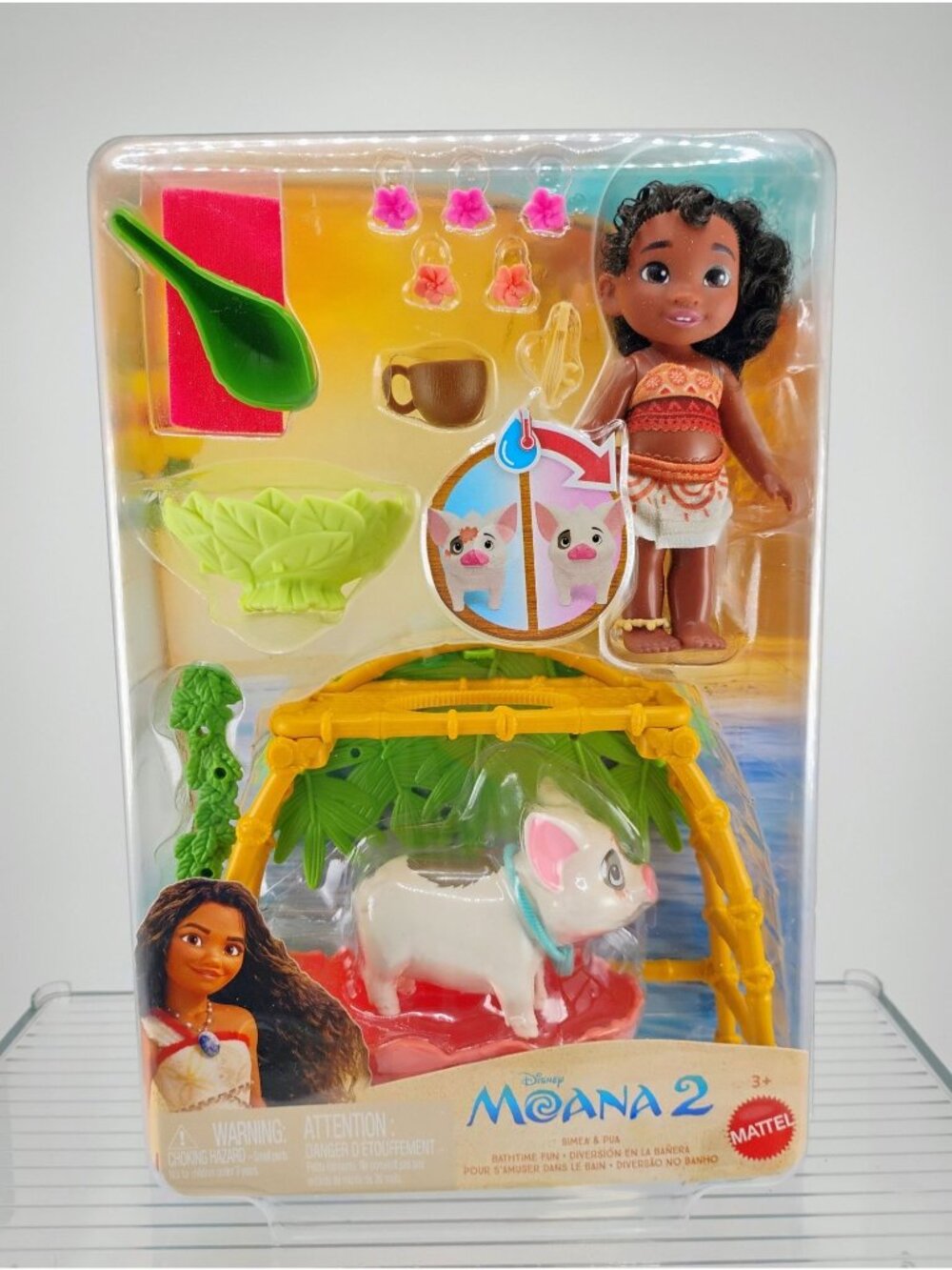 Disney Mattel Moana 2 Bathtime Fun Playset Includes Pua Pig & Accessories
